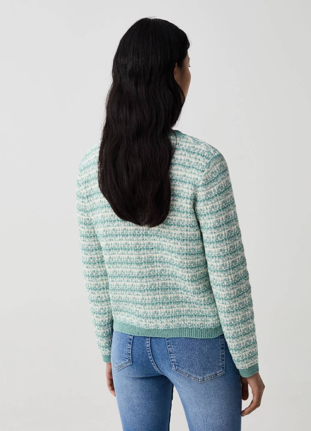 Ovs Giacca cardigan effetto tweed con bottoni lucidi Italy