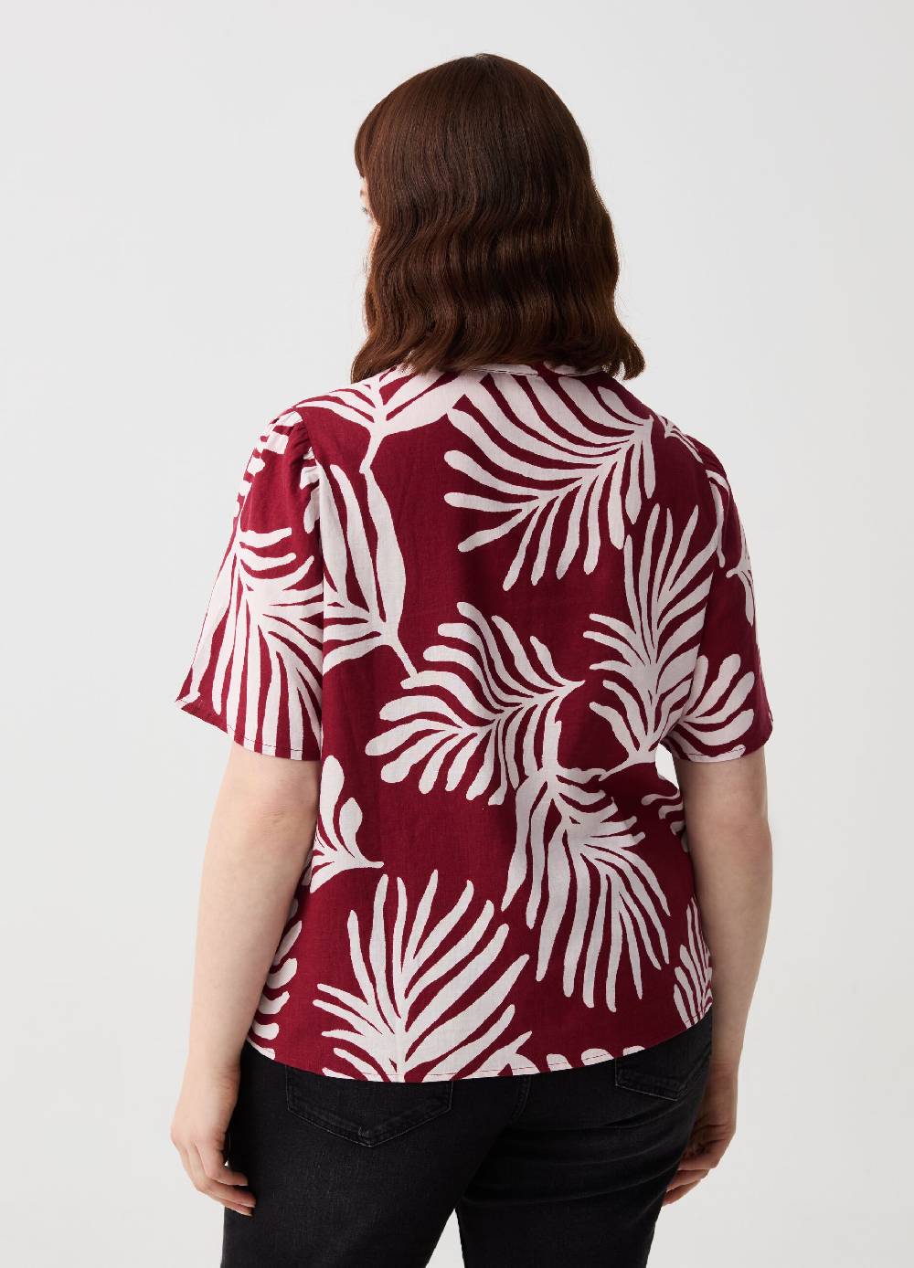 Ovs Blusa in lino e viscosa con bottoni Curvy Acquista Ora