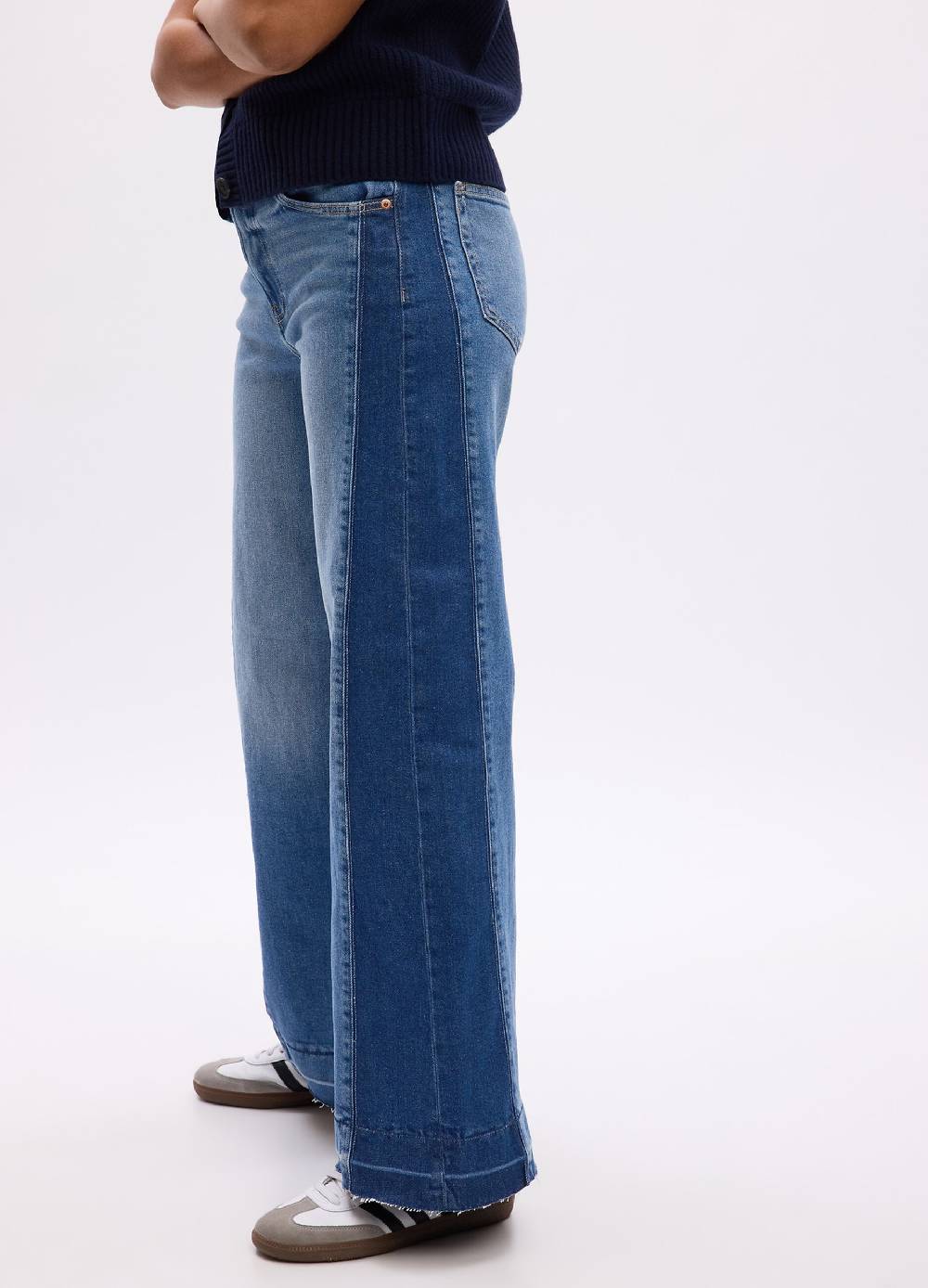 Ovs Jeans wide leg bicolore a vita alta Offerta