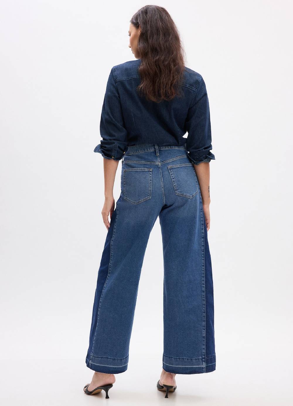 Ovs Jeans wide leg bicolore a vita alta Offerta