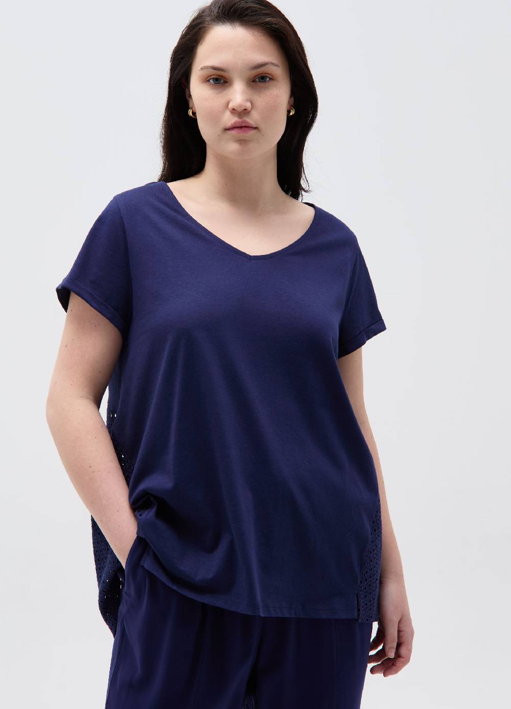 Ovs T-shirt con inserto traforato Curvy Hotsell