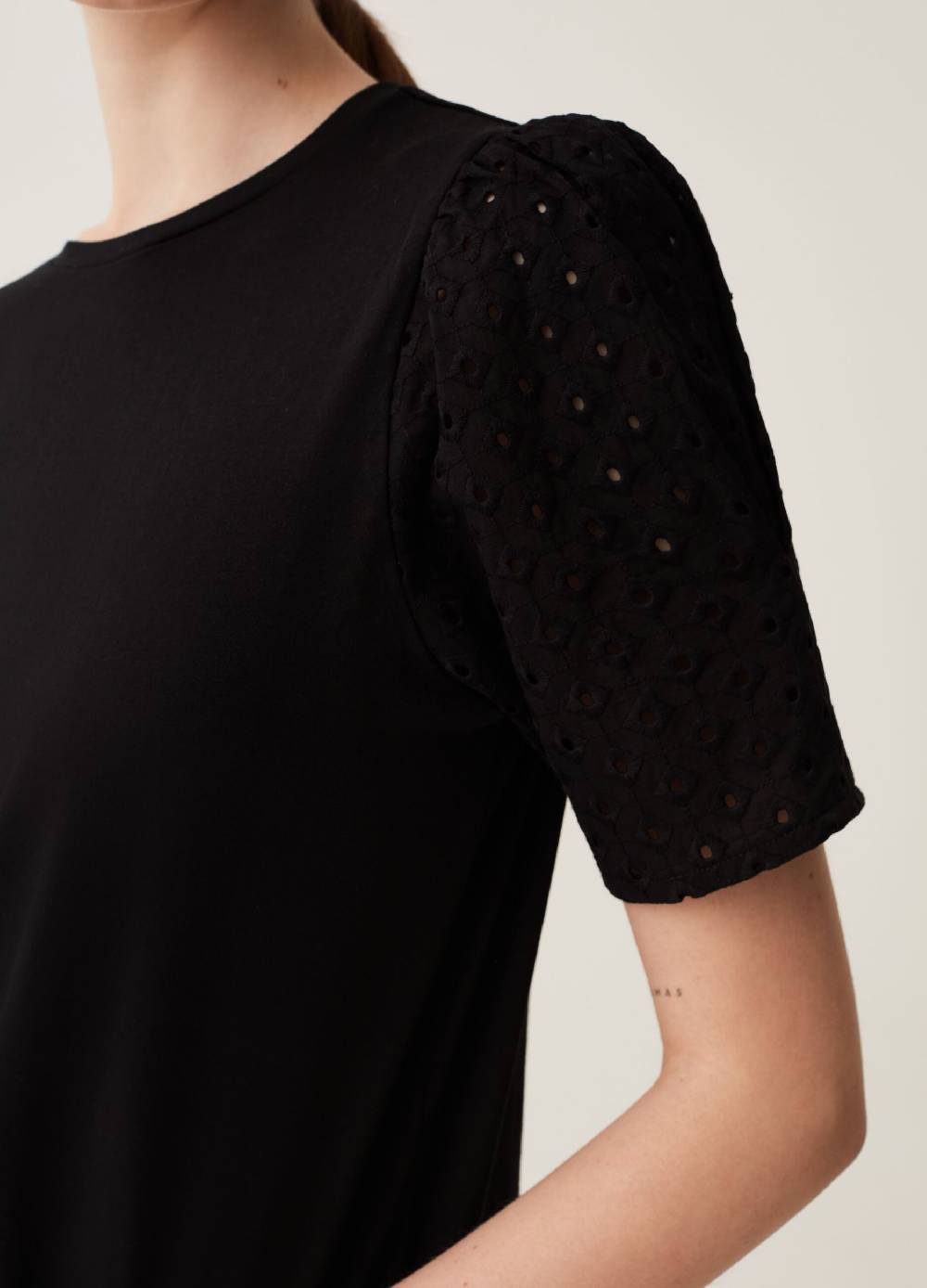 Ovs T-shirt maniche a palloncino in sangallo Moda