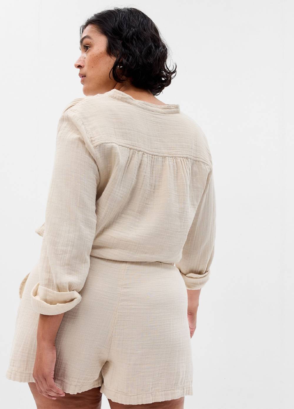 Ovs Shorts in garza di cotone effetto crinkle 2025