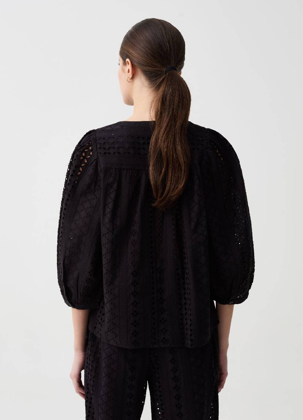 Ovs Blusa in pizzo sangallo maniche a tre quarti Offerta natalizia