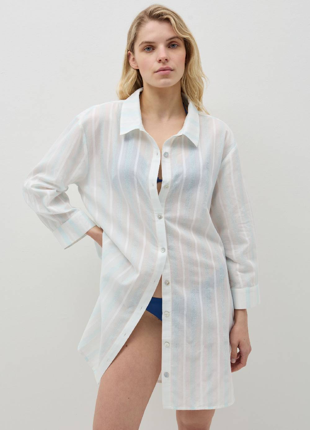 Ovs Camicia copri costume a righe con ricamo Offerta San Valentino