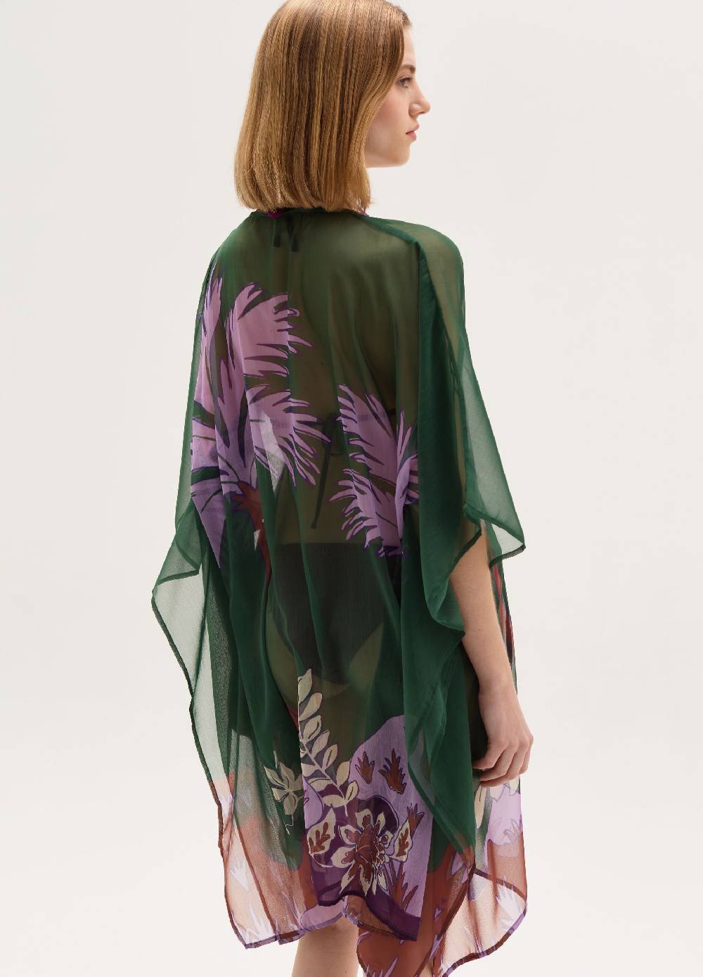 Ovs Poncho copri costume in chiffon con stampa Offerta Anniversario