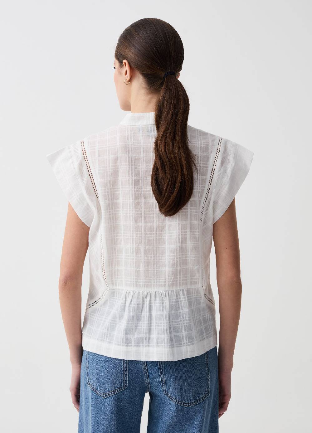 Ovs Blusa con disegno check e ricamo a giorno Lightning offer