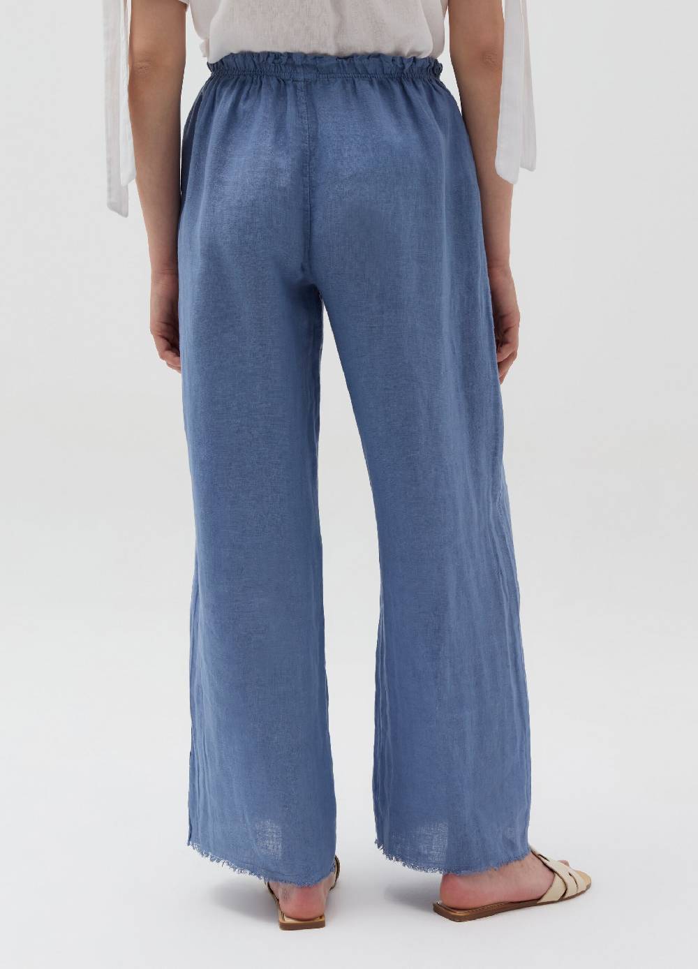 Ovs Pantalone wide leg sfrangiato in lino Offerte speciali