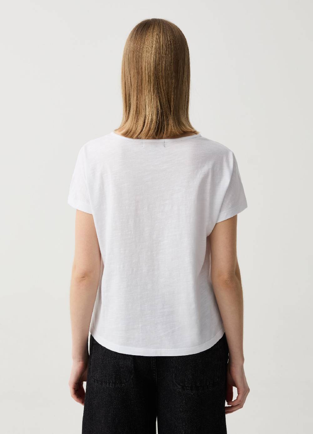Ovs T-shirt in cotone con ricamo fiori Ultimi tre giorni