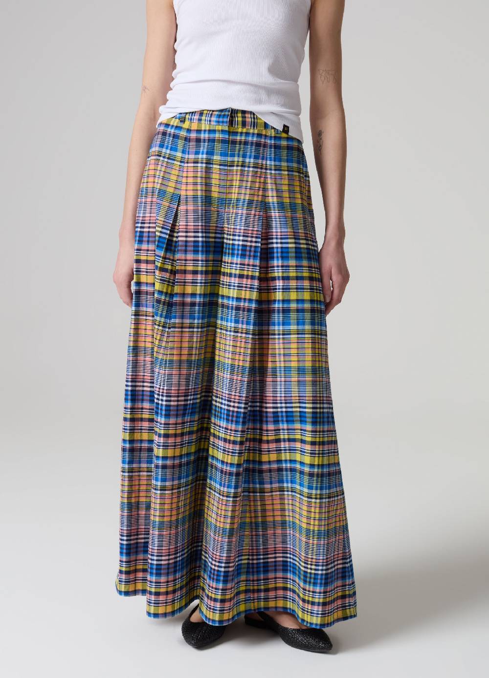 Ovs Pantalone flare fit wide leg fantasia check ACQUISTA ORA