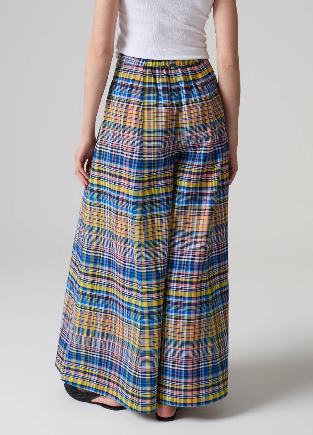 Ovs Pantalone flare fit wide leg fantasia check ACQUISTA ORA