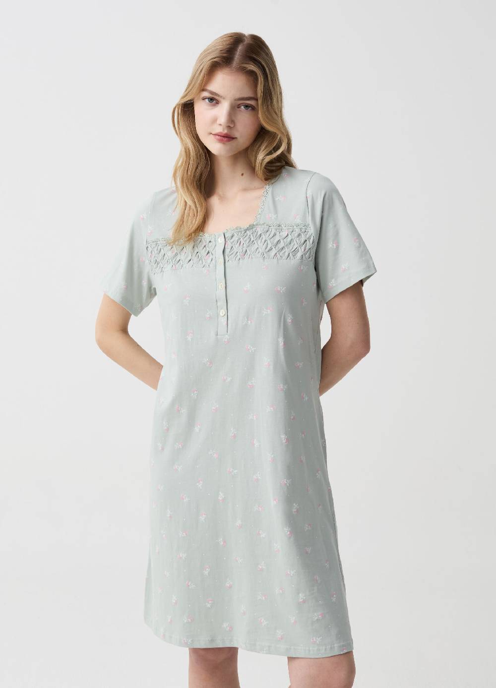 Ovs Camicia da notte in cotone bio fantasia
