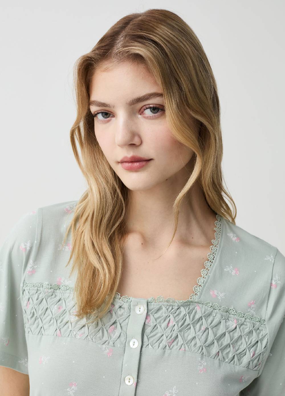 Ovs Camicia da notte in cotone bio fantasia Fino al 50% di sconto