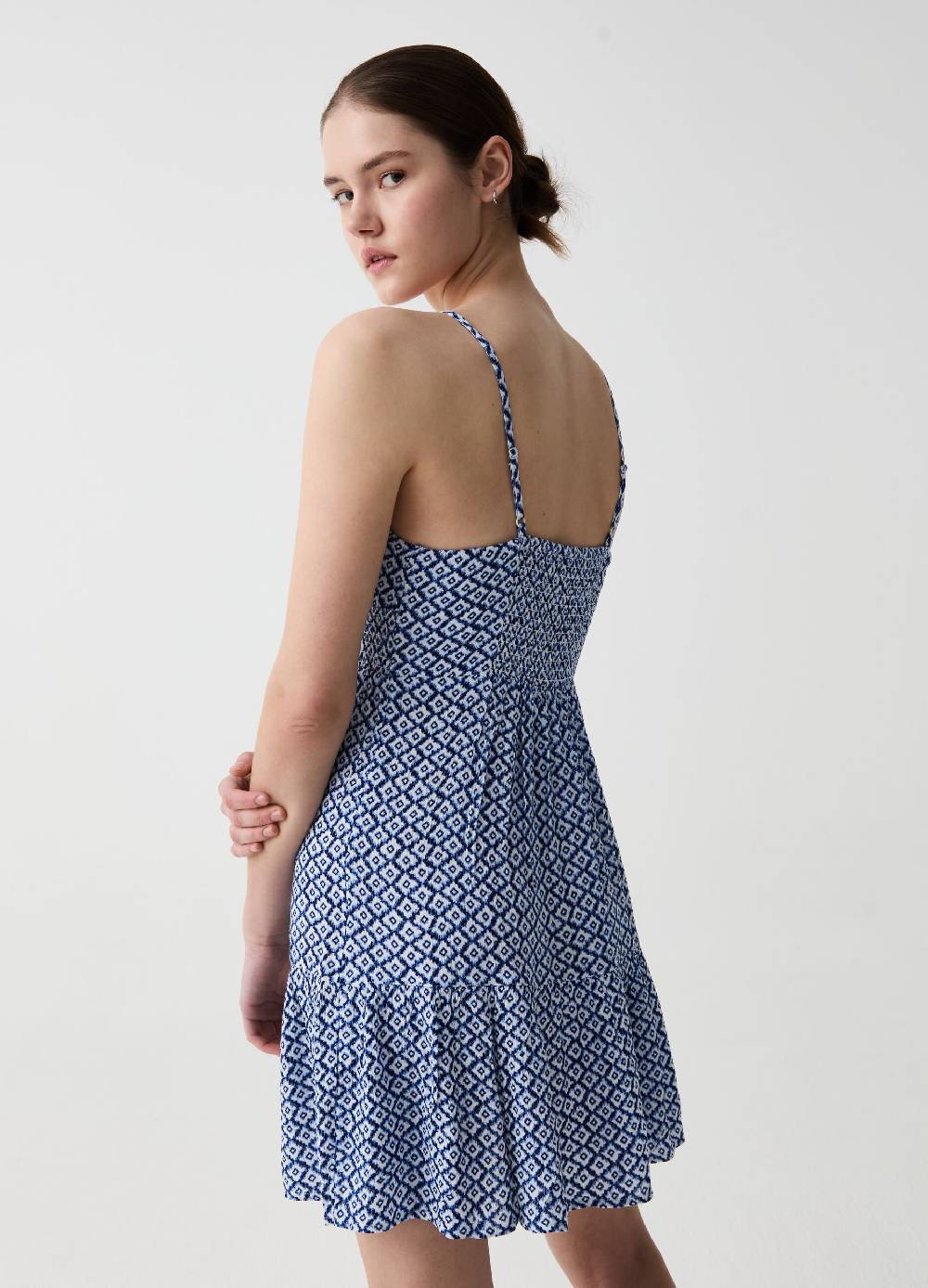 Ovs Vestito corto con balza fantasia Fino al 65% di sconto