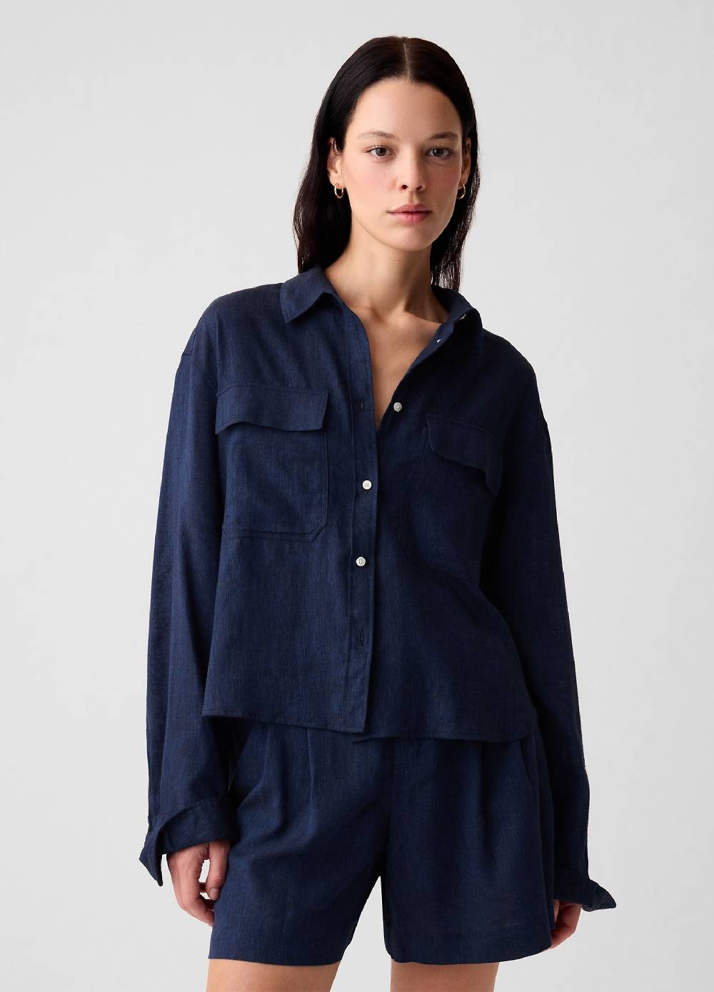 Ovs Camicia over cropped in lino Sconti questo mese