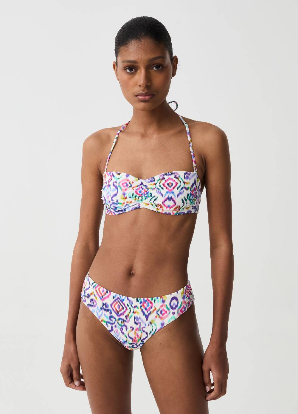 Ovs Slip bikini a vita alta con stampa ikat
