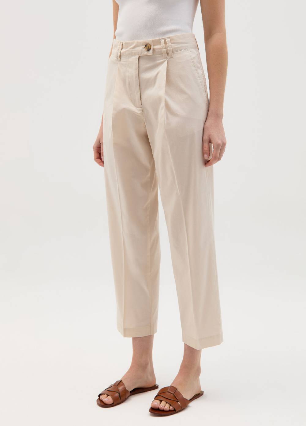 Ovs Pantalone a sigaretta crop con pinces Fino Al -60%