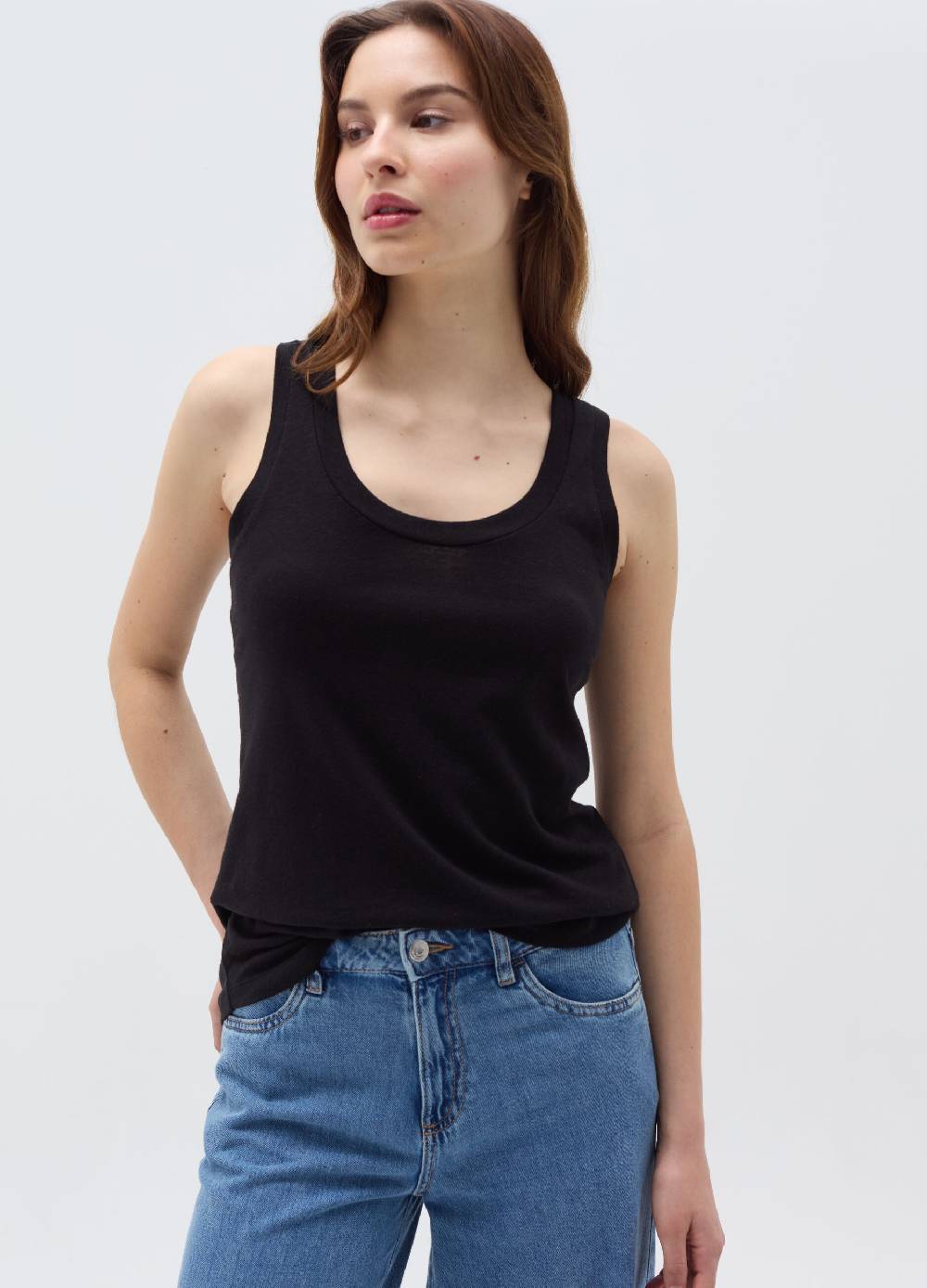 Ovs Tank top in lino e cotone con scollo rotondo Shopping Online