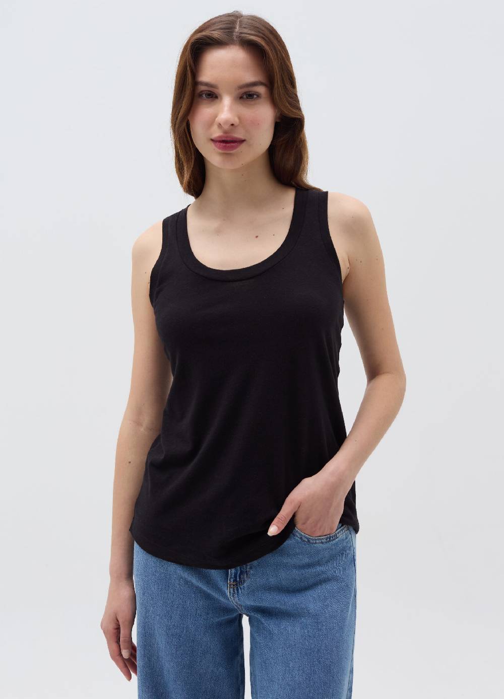 Ovs Tank top in lino e cotone con scollo rotondo Shopping Online