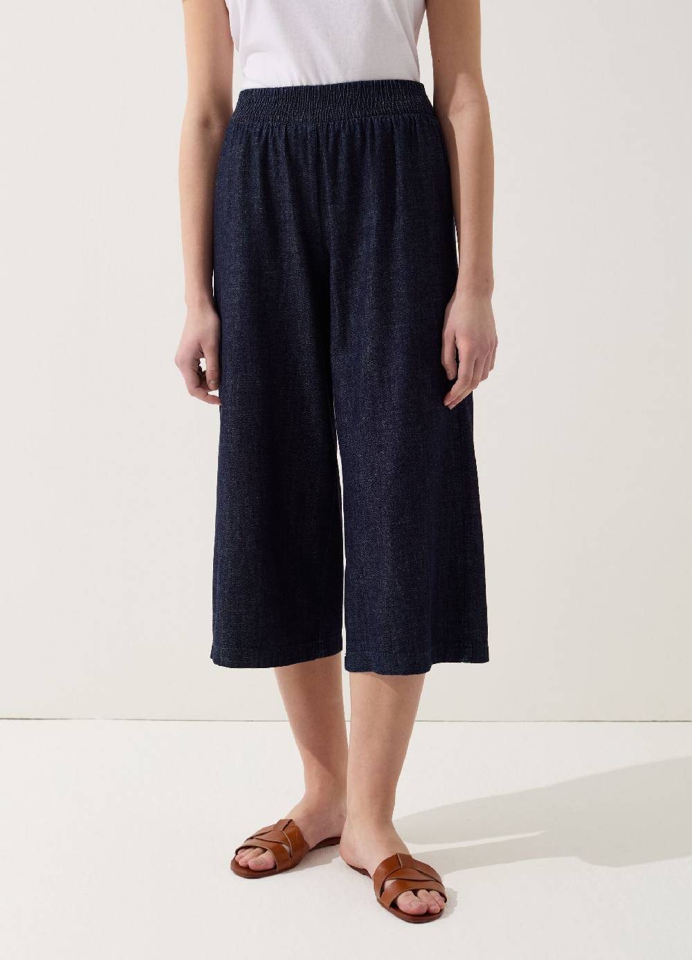 Ovs Pantalone wide leg cropped effetto denim Online
