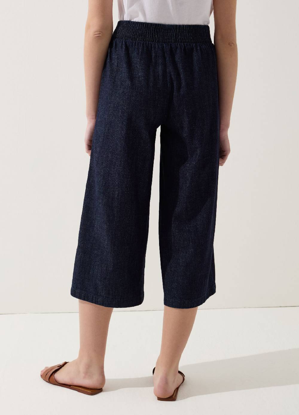 Ovs Pantalone wide leg cropped effetto denim Online
