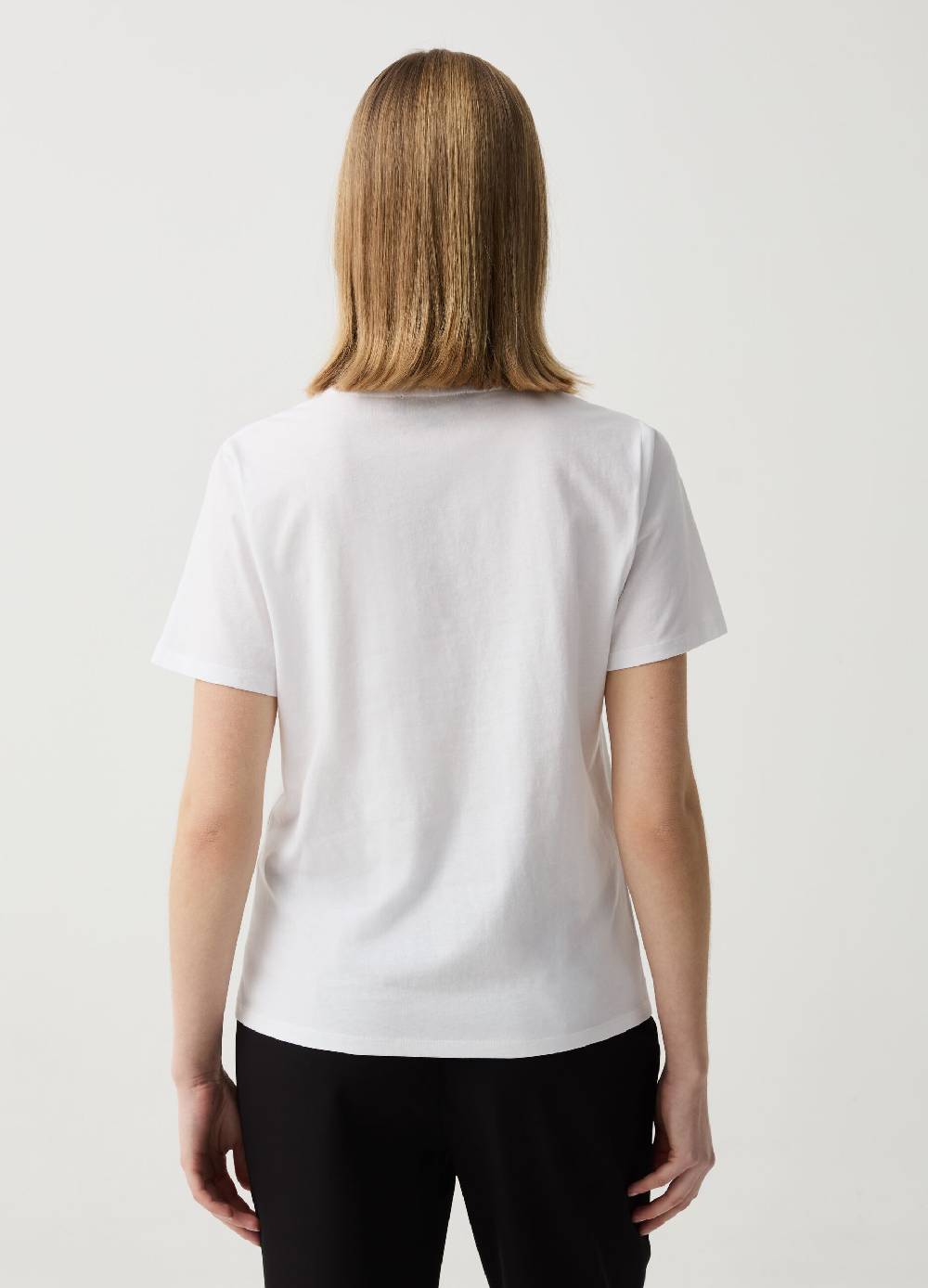 Ovs T-shirt con lettering in pietre e strass Vendite Flash