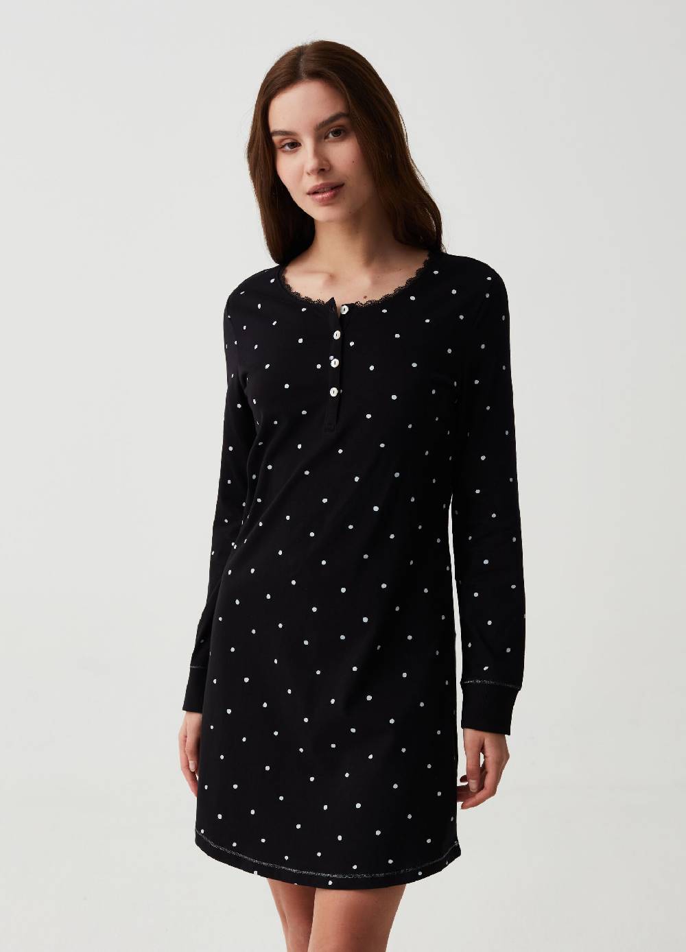 Ovs Camicia da notte a pois con scollo serafino Sconto di tempo limitato