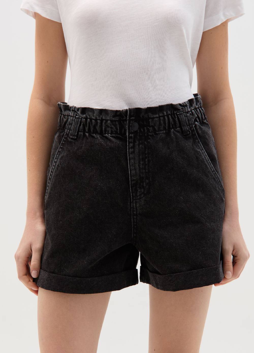 Ovs Shorts paper bag in denim Offerta speciale