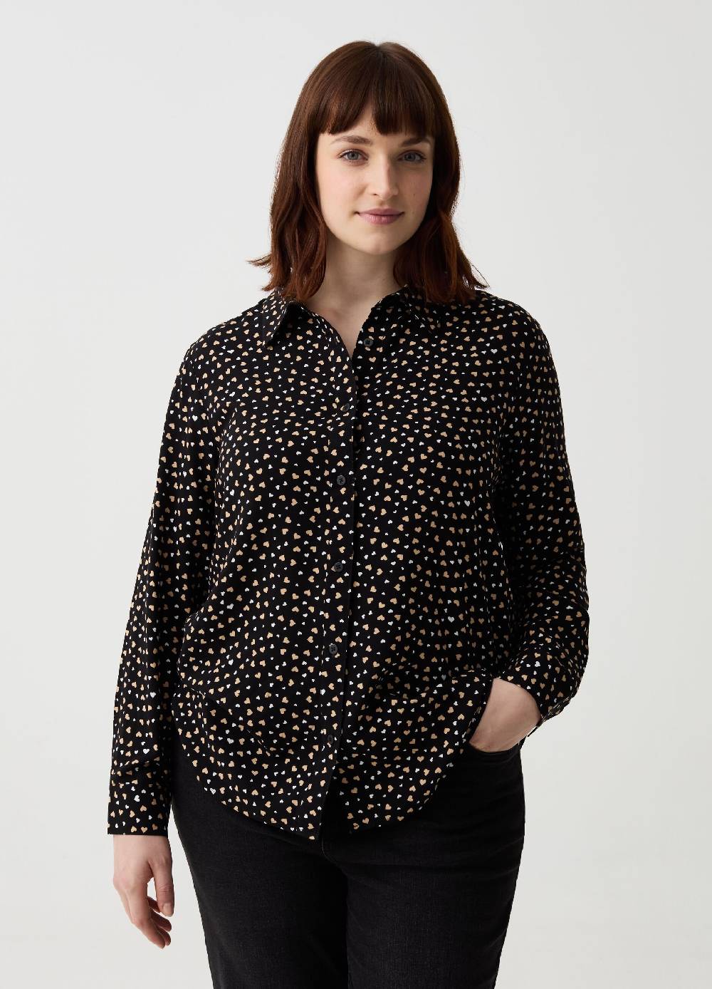 Ovs Camicia con stampa cuoricini Curvy Offerta Anniversario