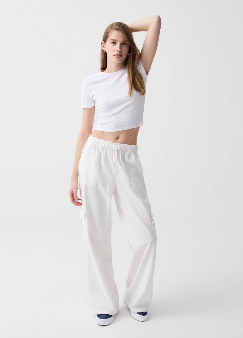 Ovs Pantaloni cargo in lino e viscosa Offerte esclusive