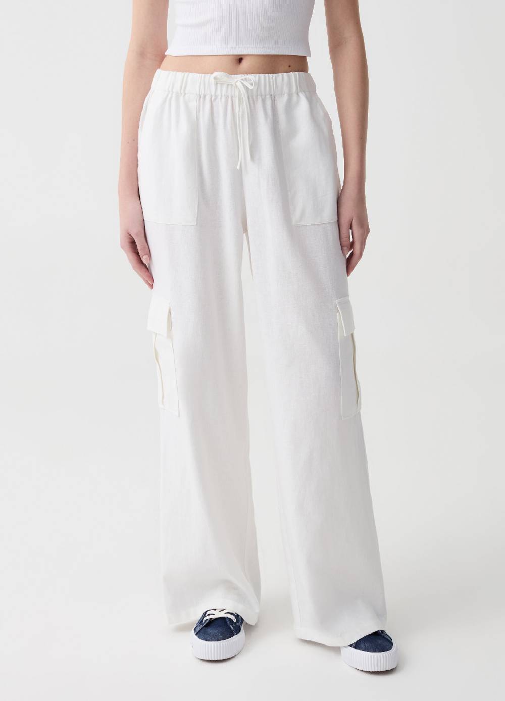 Ovs Pantaloni cargo in lino e viscosa Offerte esclusive