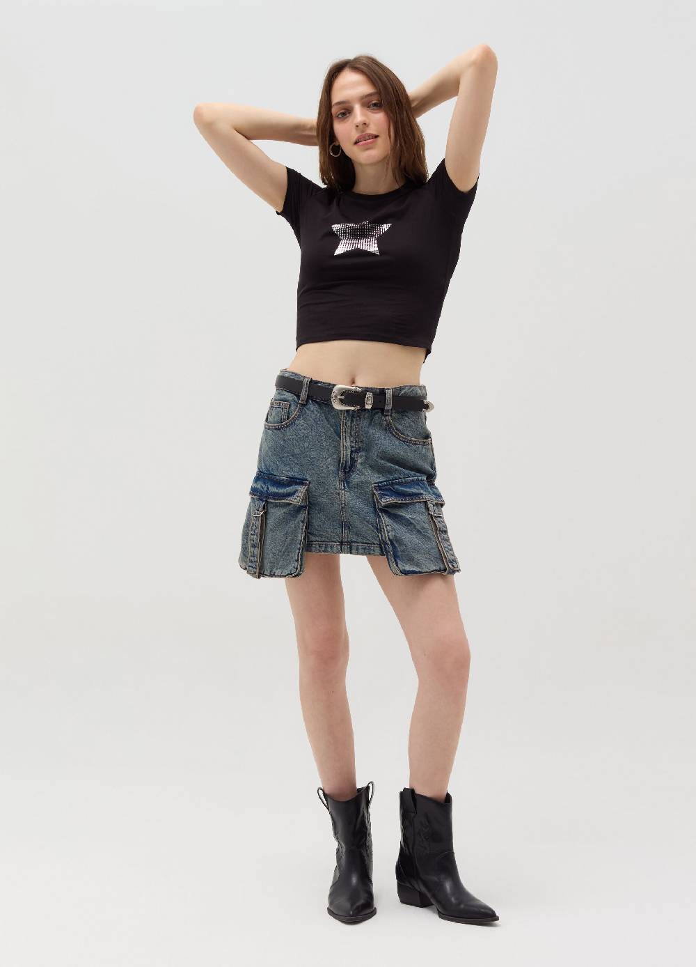 Ovs T-shirt crop con stampa Ultimo giorno
