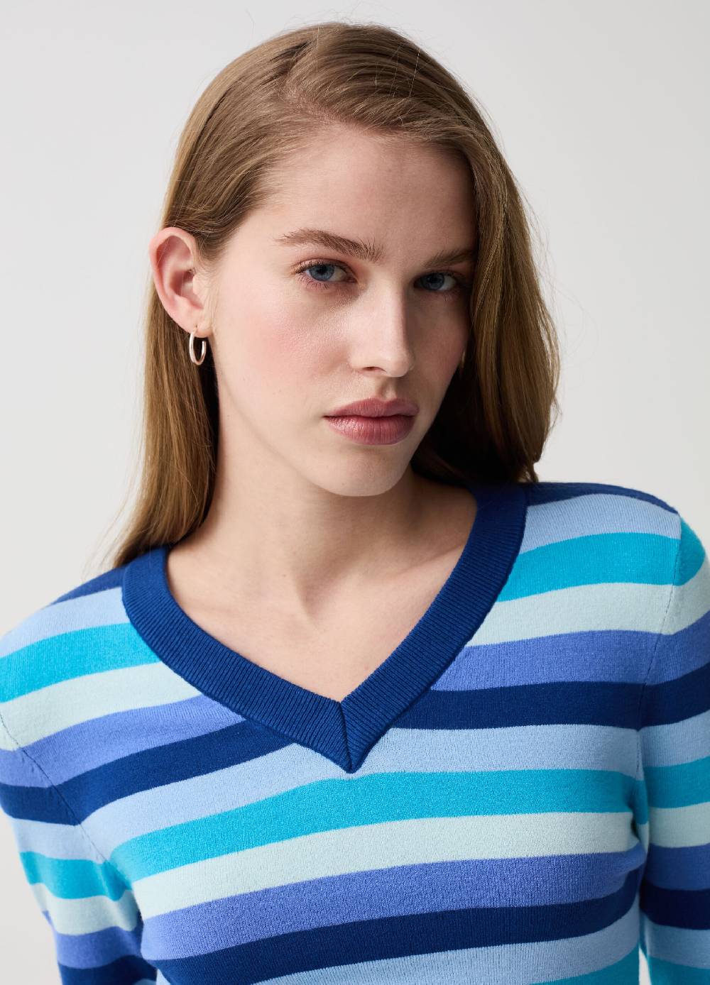 Ovs Pullover a righe con scollo a V Only for today