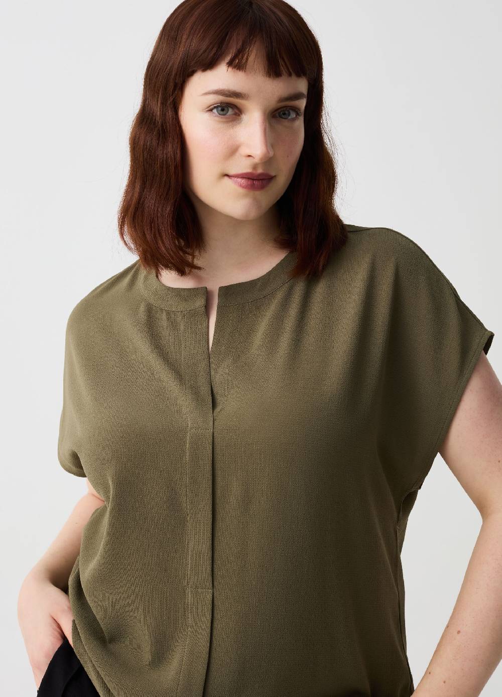 Ovs Blusa in crêpe con pince Curvy Qualità