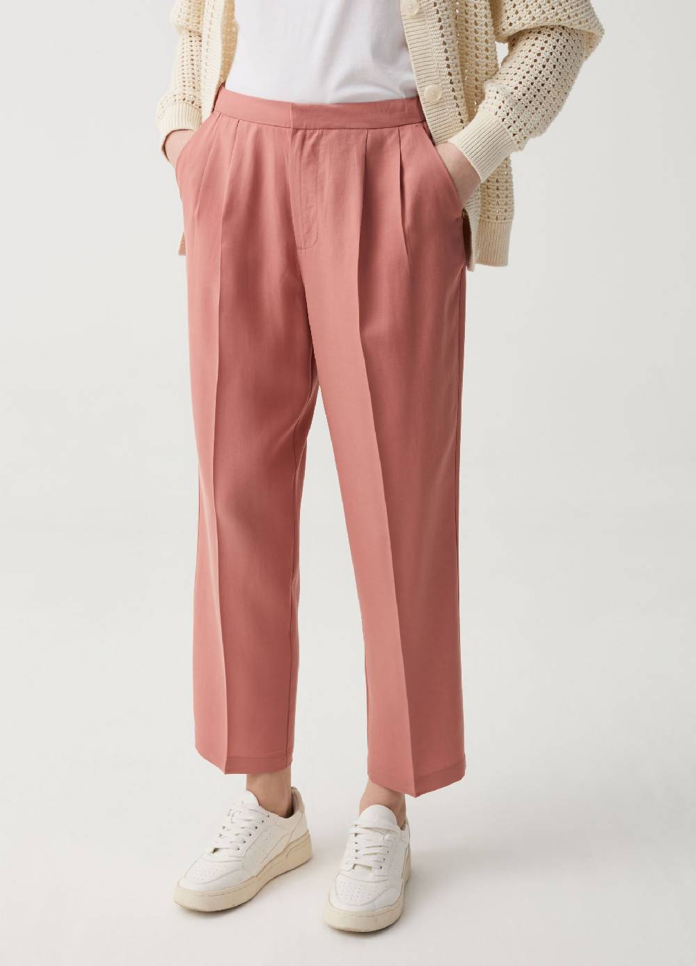 Ovs Pantaloni cropped a sigaretta con pinces Spedizione Gratuita
