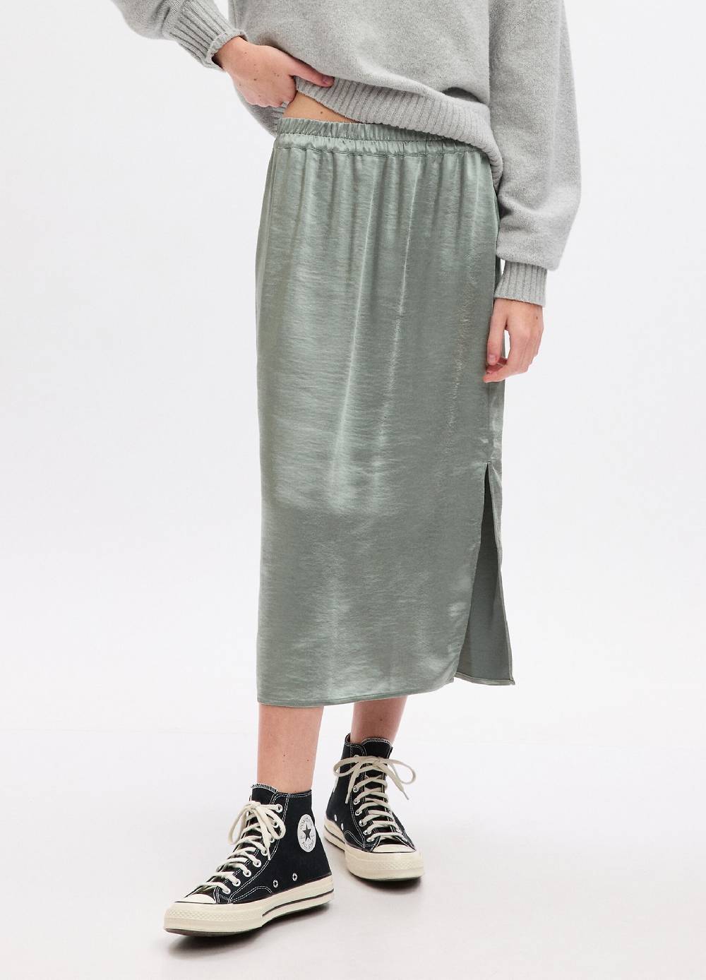 Ovs Gonna midi pull-on in satin Shopping Online