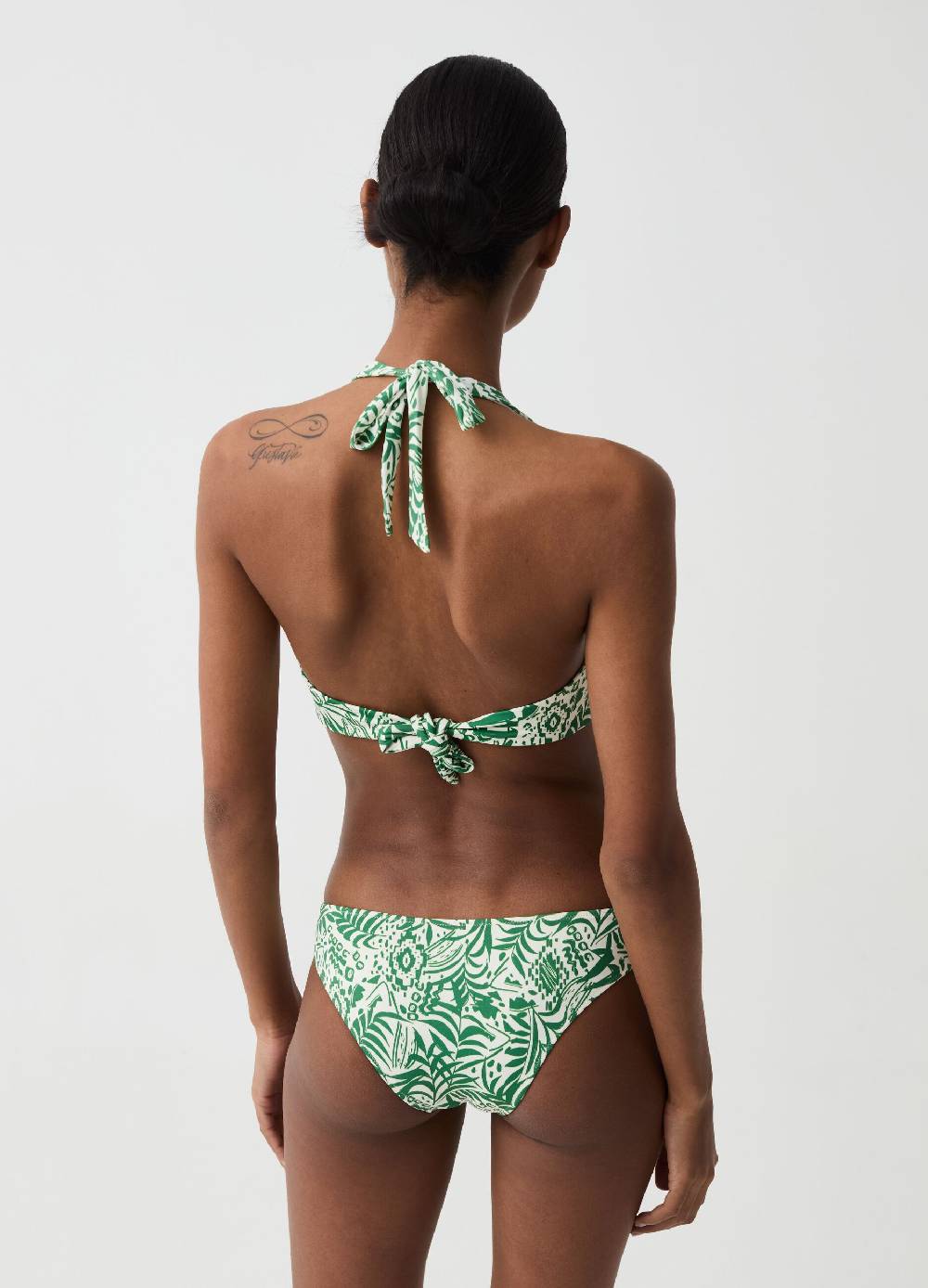 Ovs Top bikini scollo halter stampa foliage Offerta