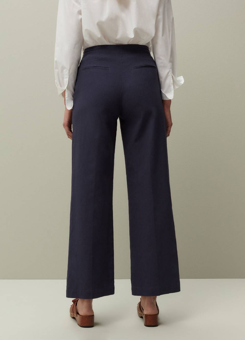 Ovs Pantaloni wide leg in lino e cotone Online