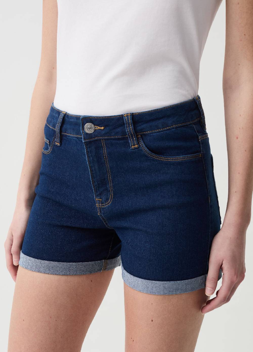 Ovs Shorts in denim con risvolti Saldi