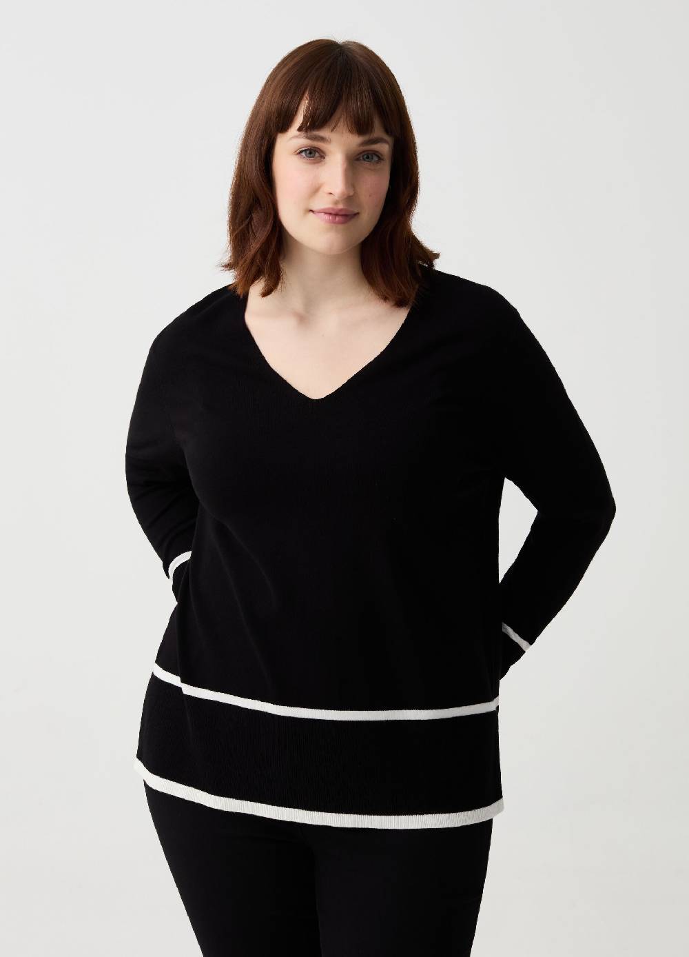Ovs Maglia con scollo a V e disegno a righe Curvy Offerte