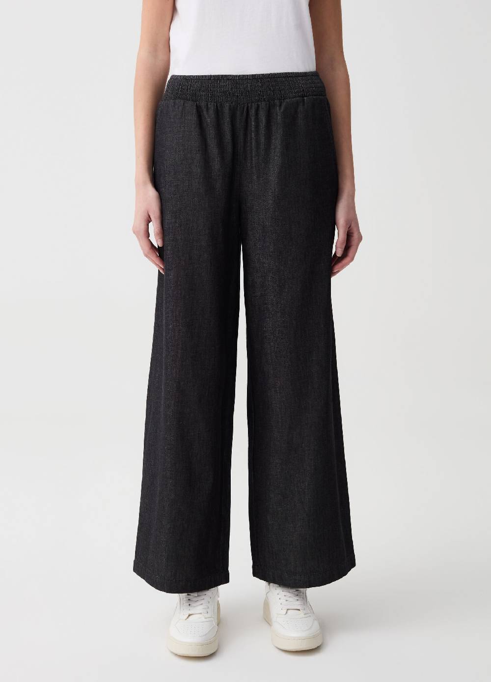 Ovs Jeans wide leg in tessuto fluido Nuova