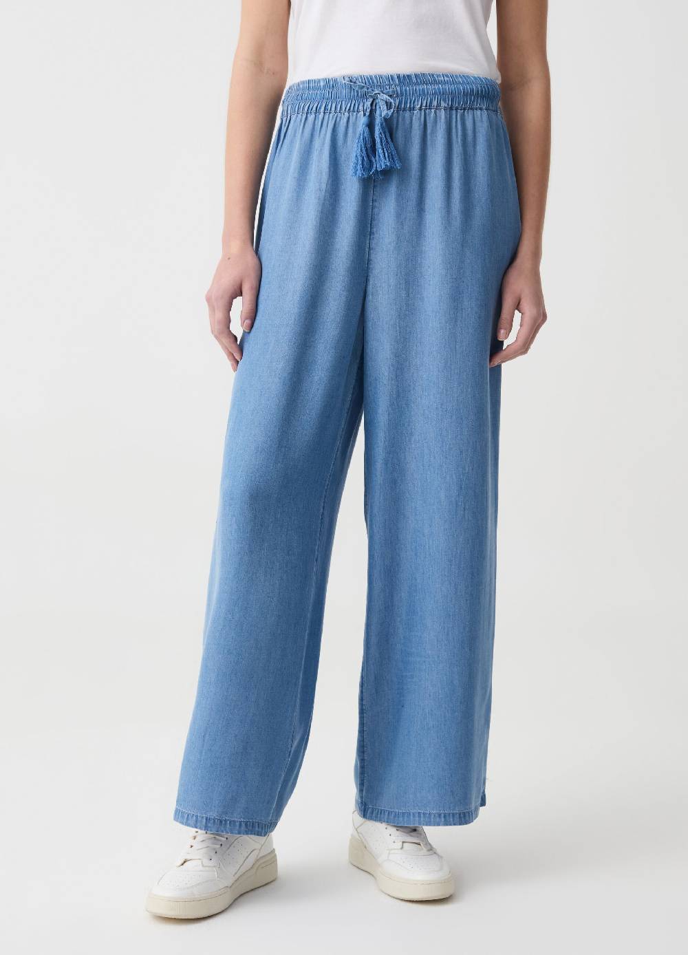 Ovs Joggers wide leg in denim fluido Moda