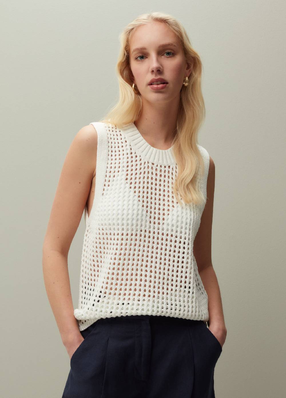 Ovs Tank top in cotone crochet Flash Sale