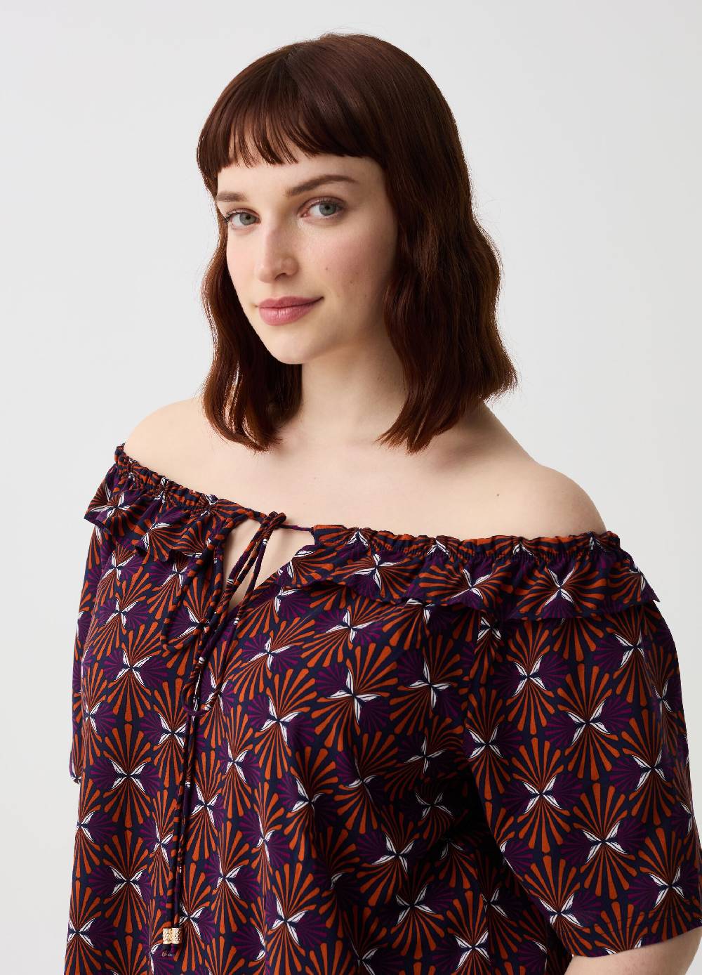 Ovs Blusa con fantasia e spalle scoperte Curvy Cyber Monday