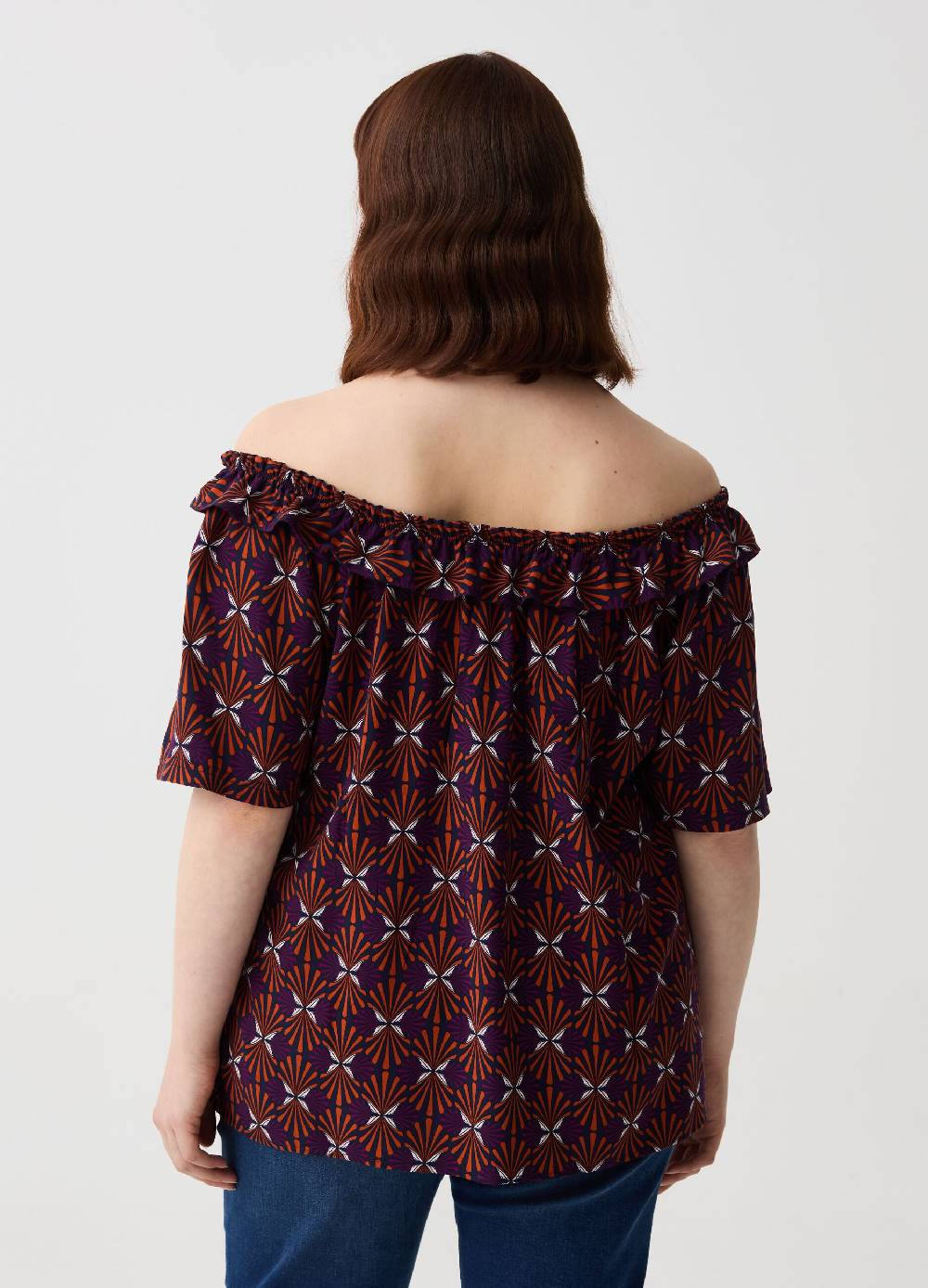 Ovs Blusa con fantasia e spalle scoperte Curvy Cyber Monday