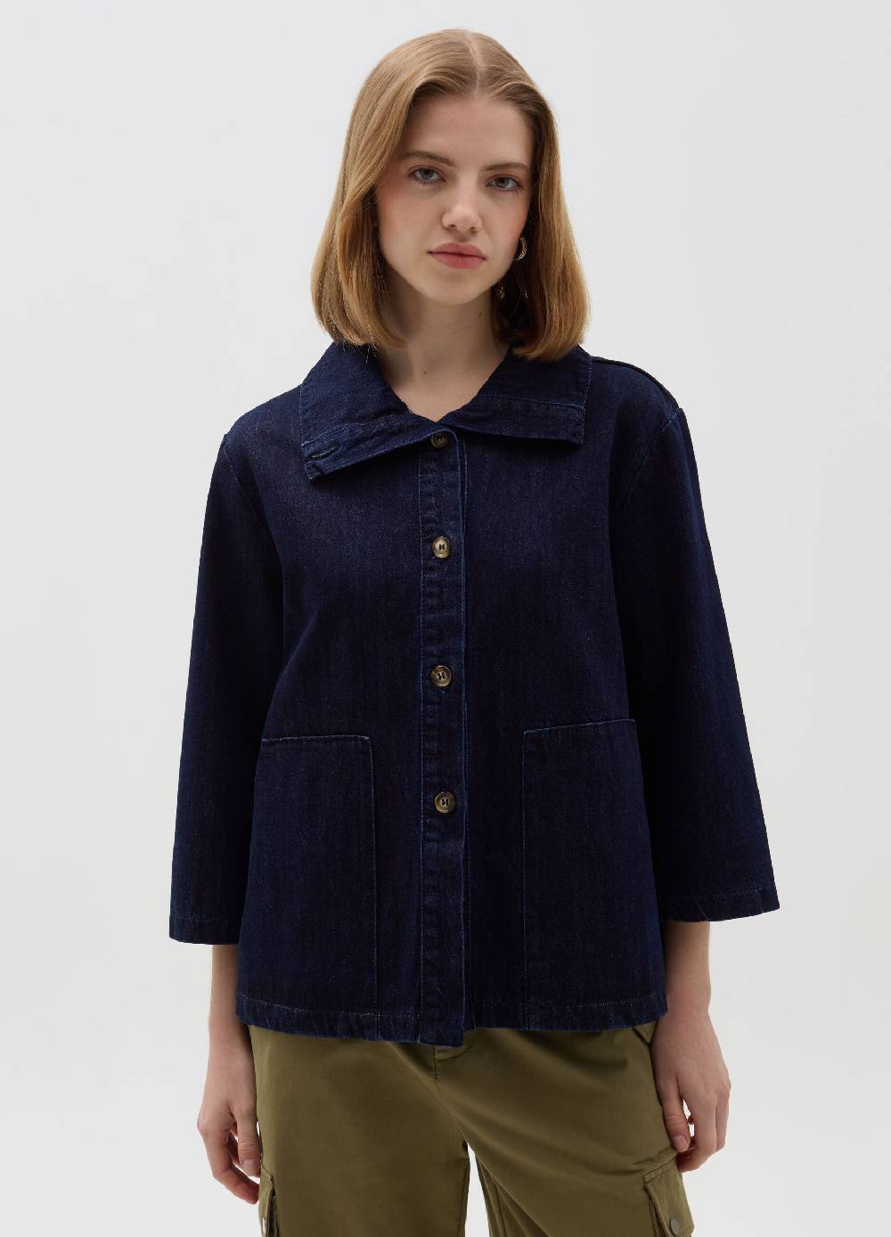 Ovs Giacca corta in denim con colletto Online Outlet