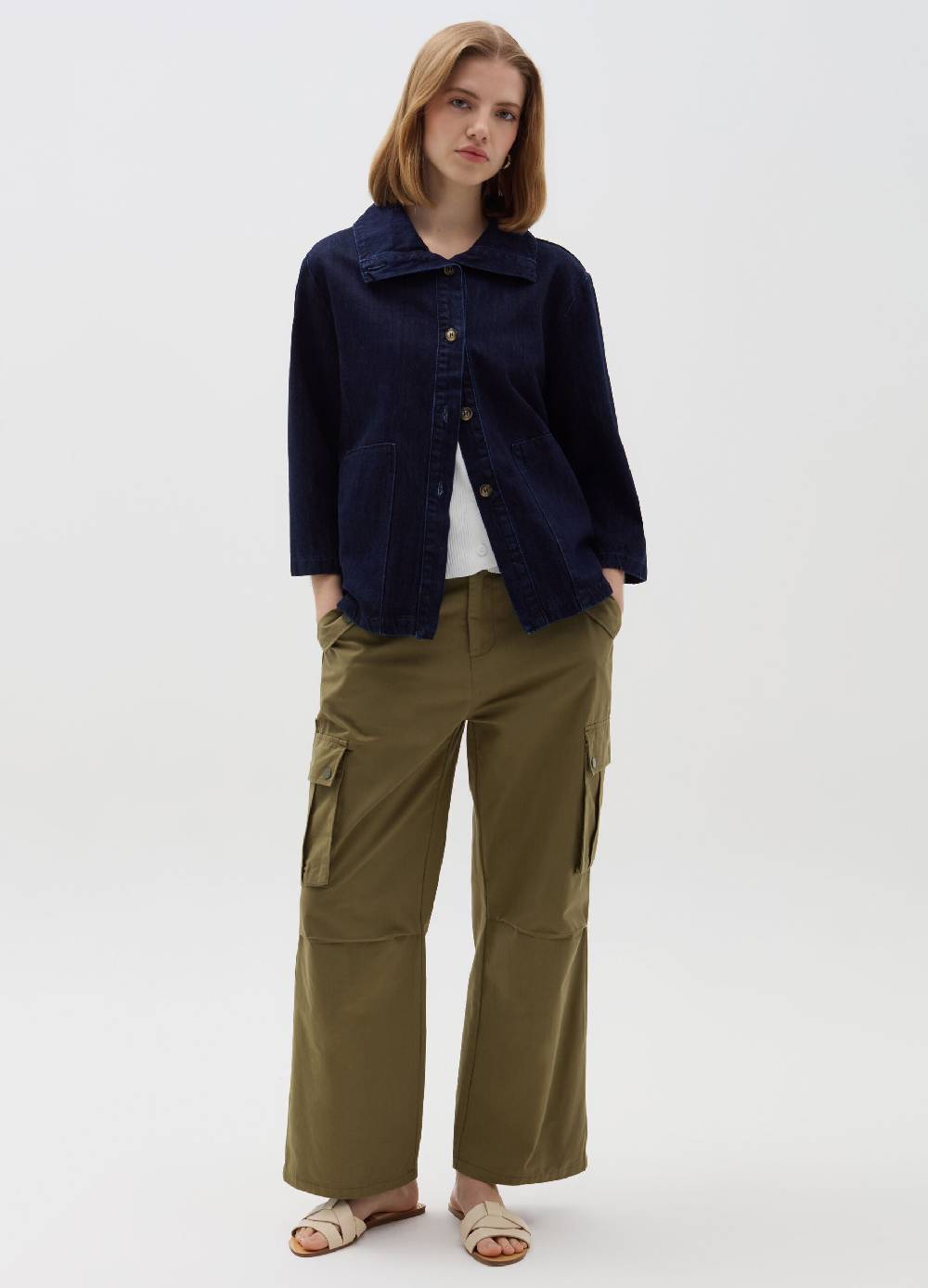 Ovs Giacca corta in denim con colletto Online Outlet
