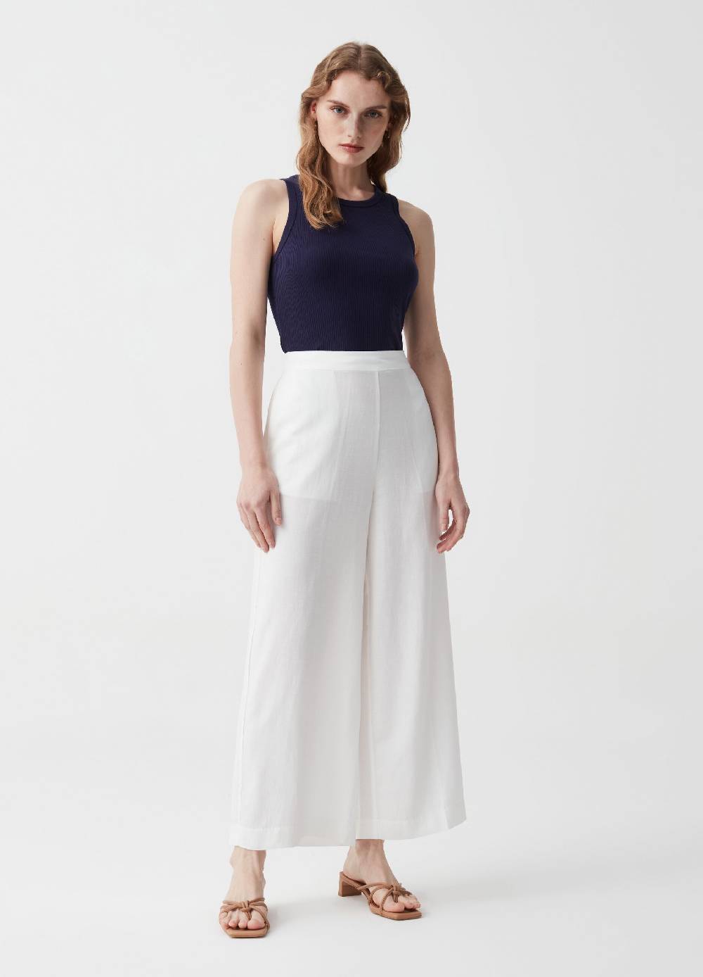 Ovs Pantalone wide leg in lino e viscosa Offerta settimanale