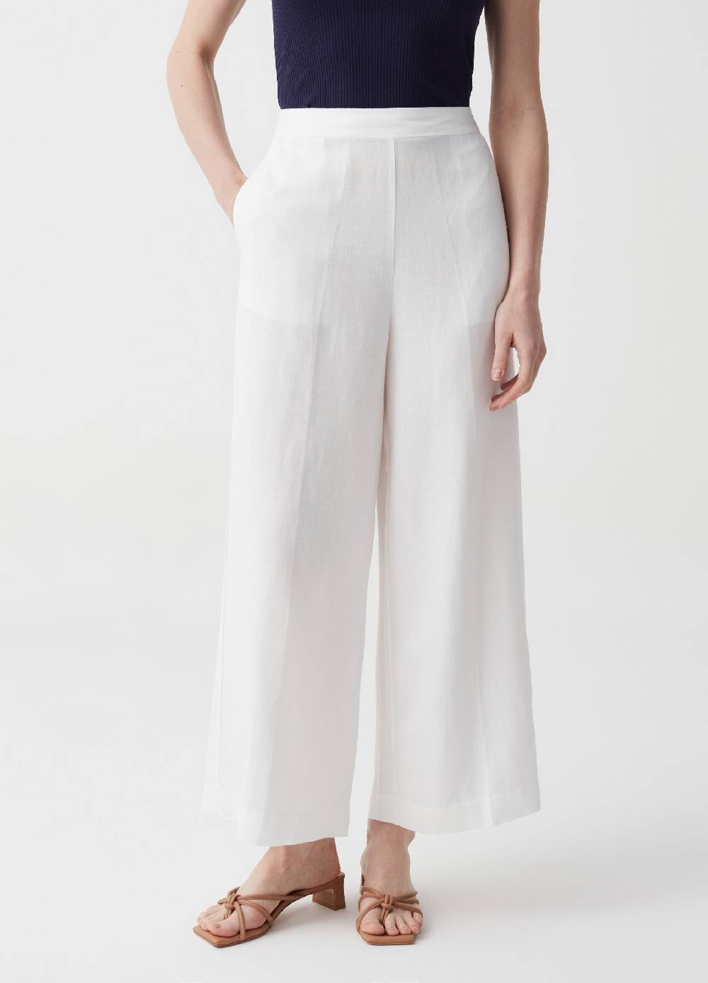 Ovs Pantalone wide leg in lino e viscosa Offerta settimanale