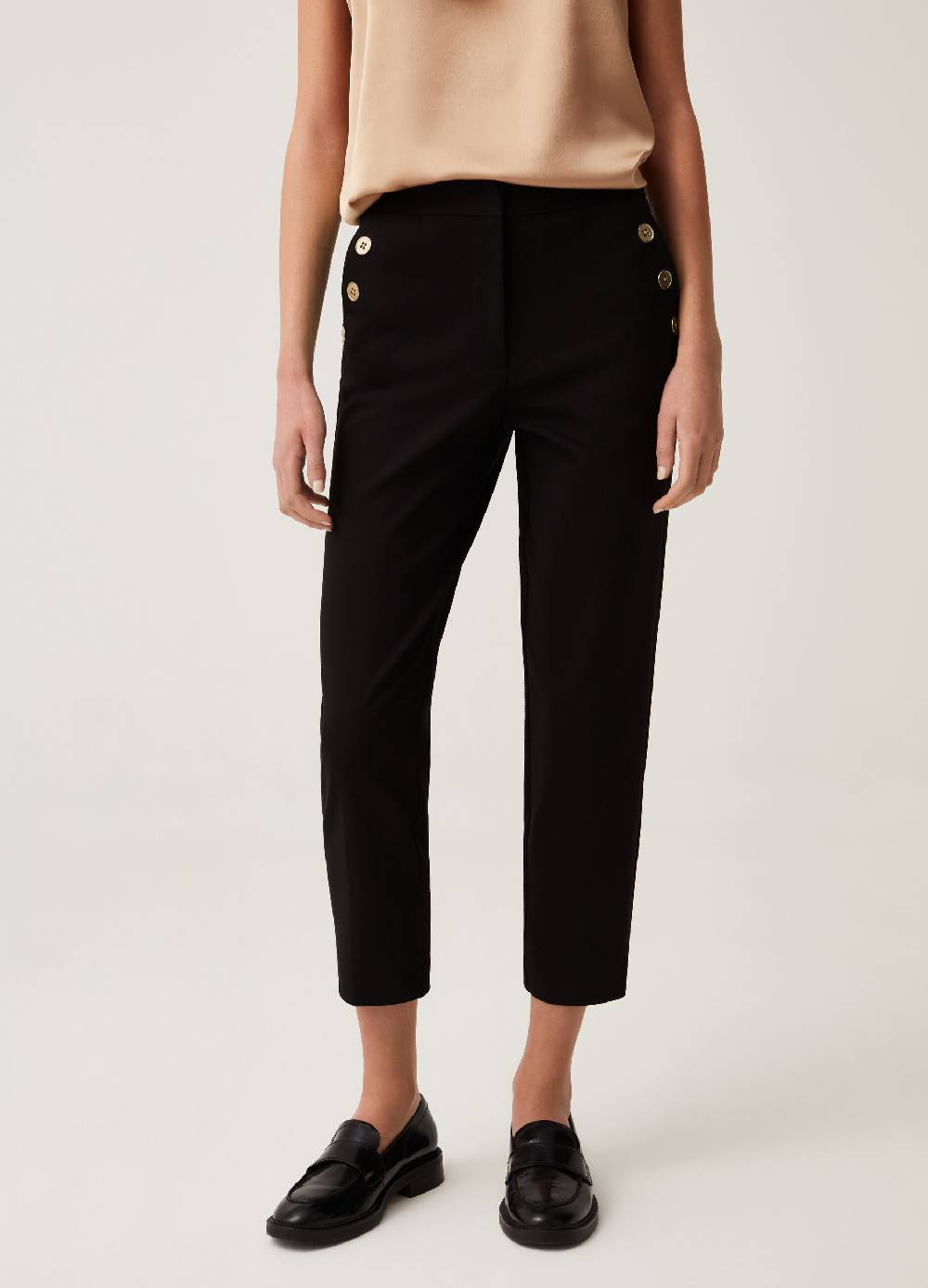 Ovs Pantaloni a sigaretta con bottoni dorati Fino al 55% di sconto